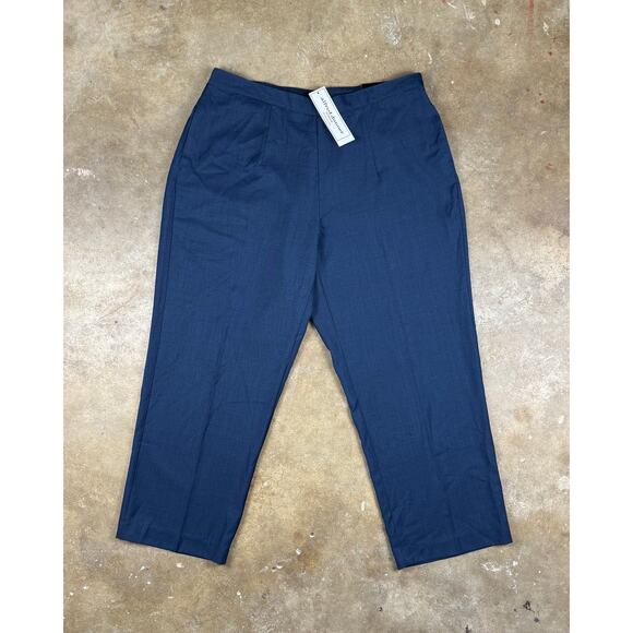 Alfred Dunner Pants Women’s 16W Navy Blue Classic Fit Pull-On Slacks NWT - Picture 1 of 8